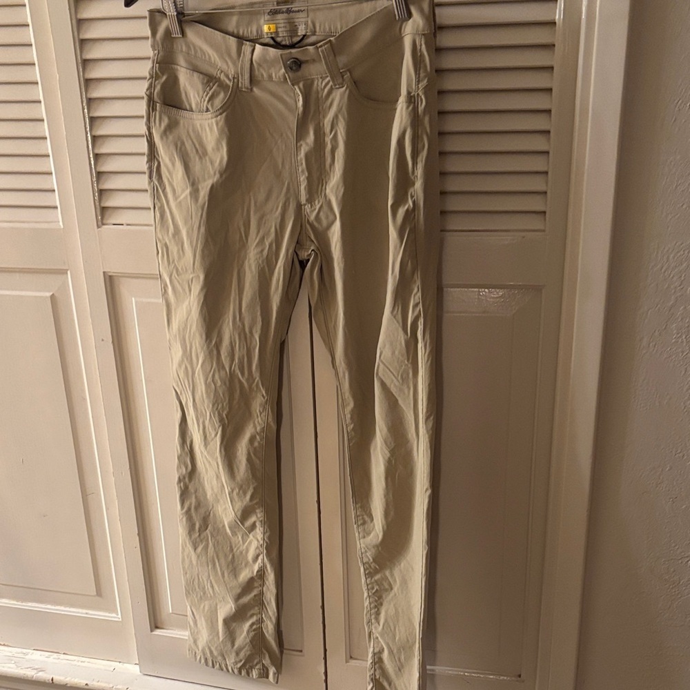 Eddie Bauer Men's Tan Travex Pants Outdoors Hiking Office SZ 32x32